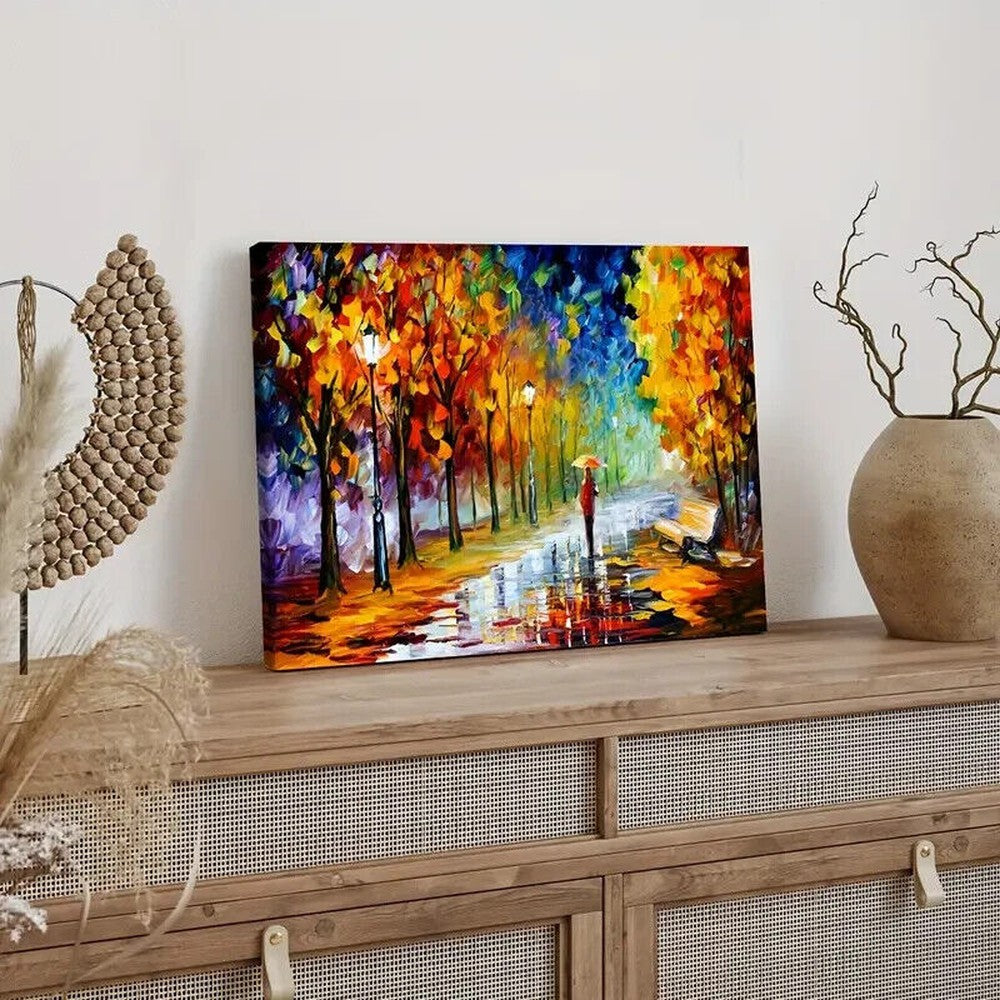 Nordic Style, Colorful Landscape Canvas Print Framed 12" x 16" Wall Art Home & Garden:Home Décor:Posters & Prints Style Your Walls